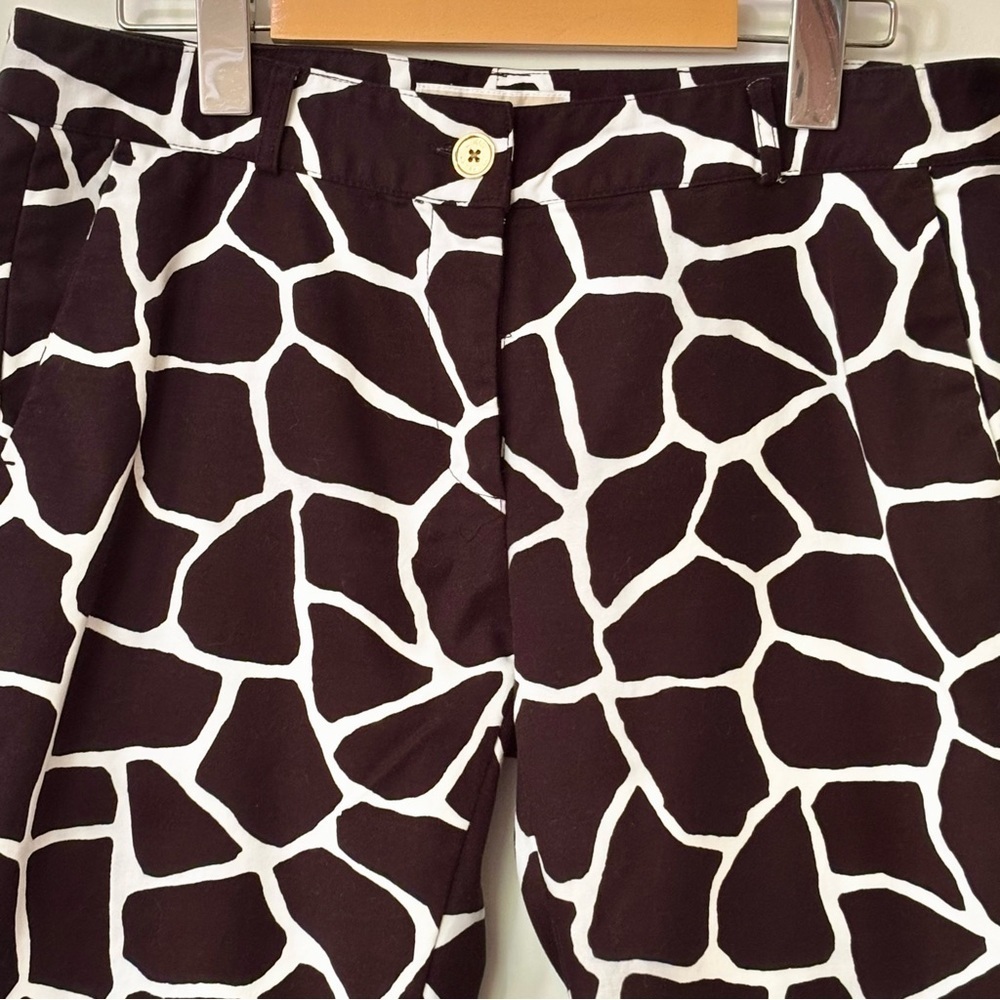 Michael Kors| Chic Black &‎ White Giraffe Print Straight Leg Pants Trousers Sz 6
